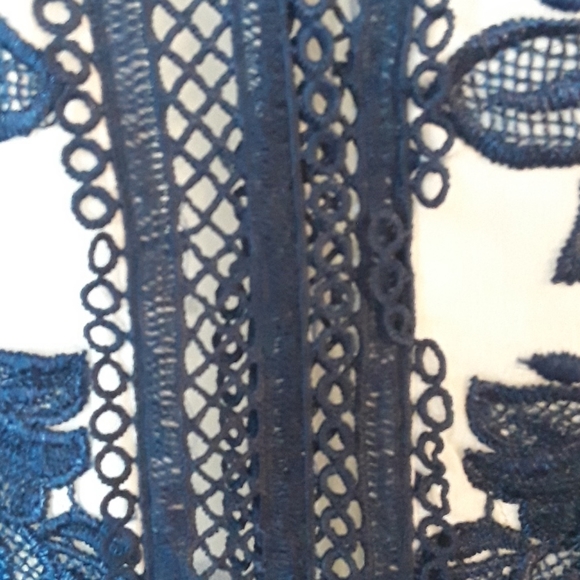 SOLD Aqua Lace Embroidered Bell Sleeve Maxi dress - Picture 6 of 8